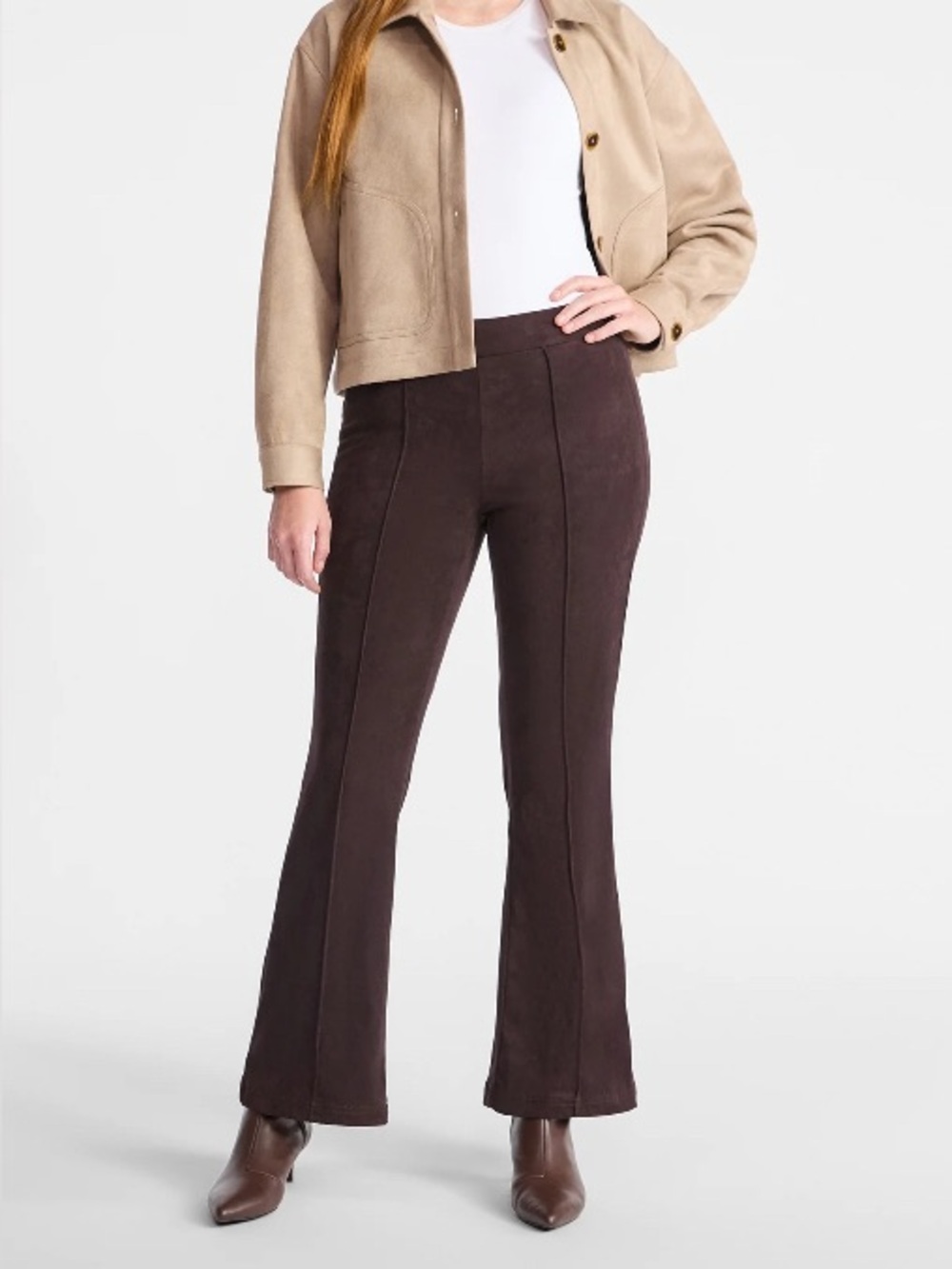 Flared Stretch Pants in Deep Plum NWT